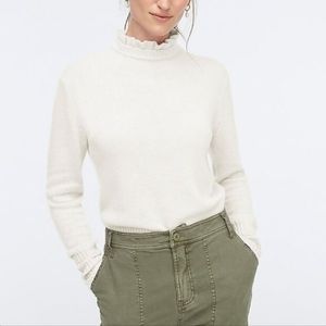 J. Crew Wool Ruffle Neck Sweater